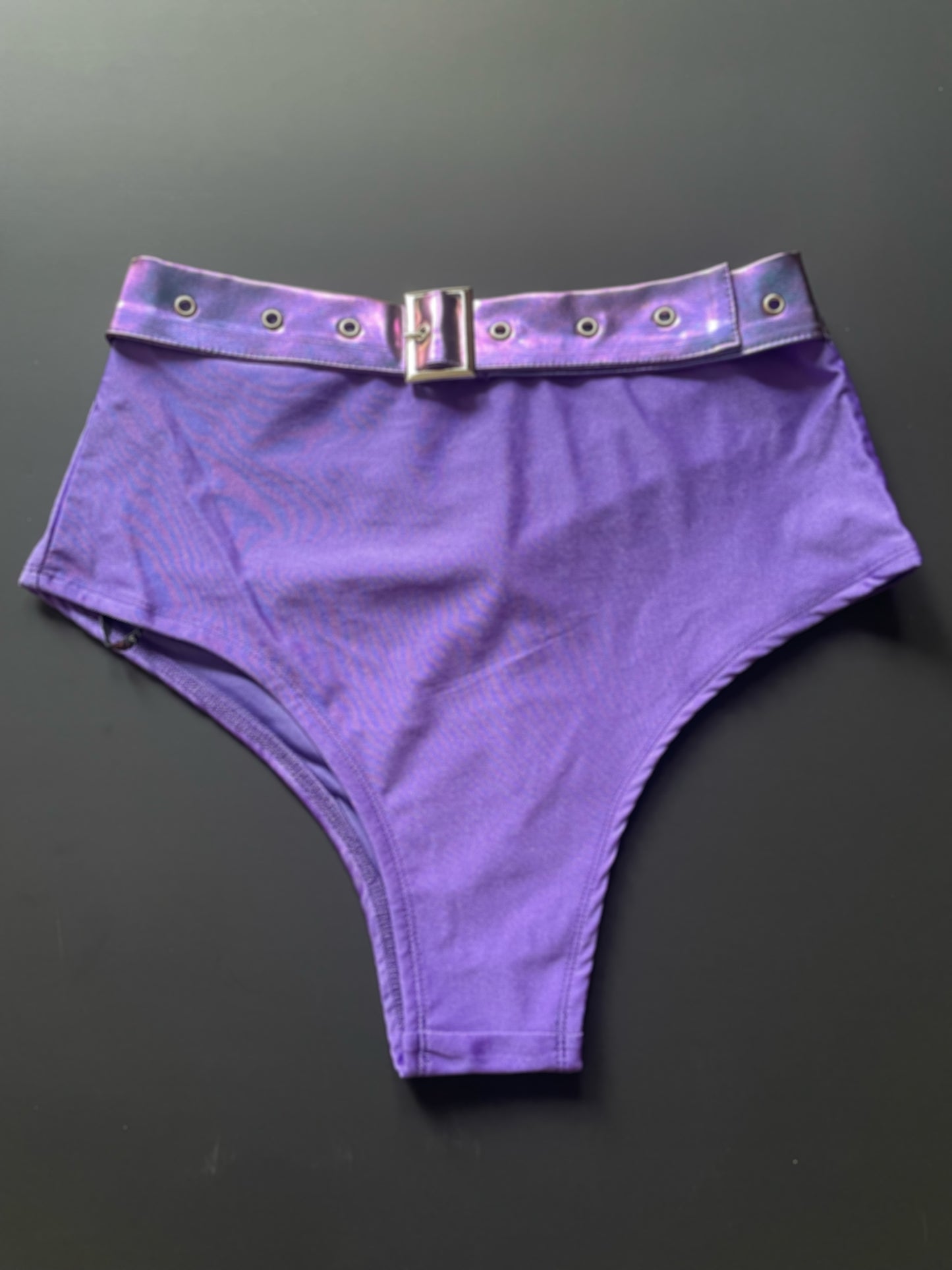Purple Holographic Belt Bottom