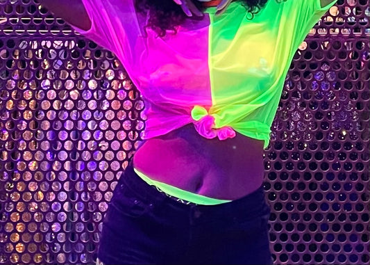 Positively Grounded Split Color Mesh Tee